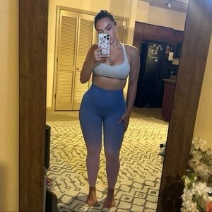 Peachy Bunz Ombré Leggings Sz S - Blue/Light Pink